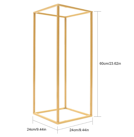 4 X Gold Metall Blumenständer Bodenständer 60x24x24XCM Abnehmbarer Blumenständer Säulenständer