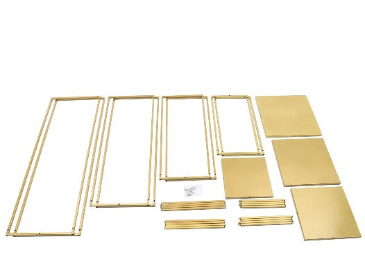 4PCS Blumenständer Hochzeitsblumenständer Goldvasen Geometrisches Design Blumenvase Rechteckige Blumen Display Rack