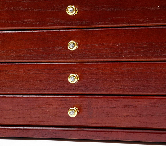 Retro 6 Schichten Holzschmuck Vitrine Schrank Organizer Schmuckkasten