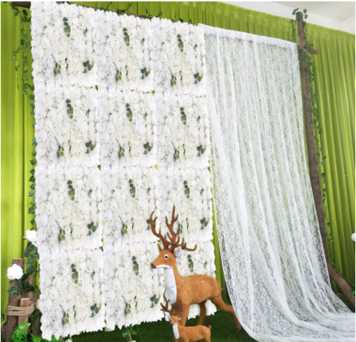 12x Künstliche Blumenwand Paneele 40 x 60CM Seidenblume Weiße DIY Hochzeitsstraßenhintergrund Blumen