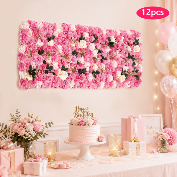 CNCEST 12 Stück Künstliche Blumenwand Rosenwand