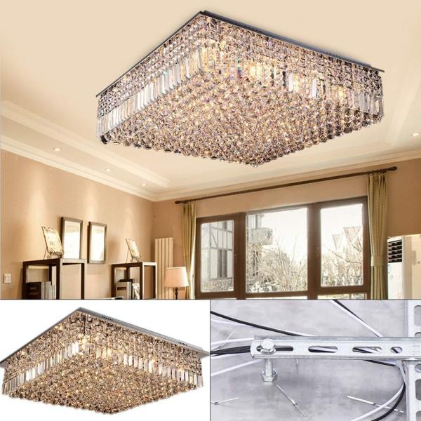 Kristall Kronleuchter Glühlampe LED Energiesparlampe Rechteckig Decken