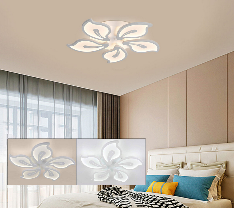 Moderne Dimmbare LED Deckenleuchte Kreative Blumenform Design wohnzimmerlampe Acryl Blütenblätter Schlafzimmer Deckenlampe Kinderzimmerlampe