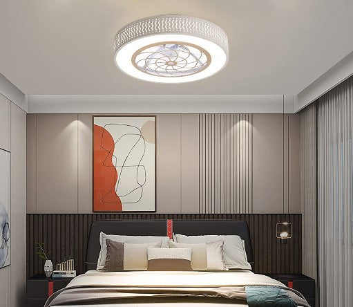 CNCEST Modern Acryl Ventilator Deckenleuchte Led Deckenventilator Lampe