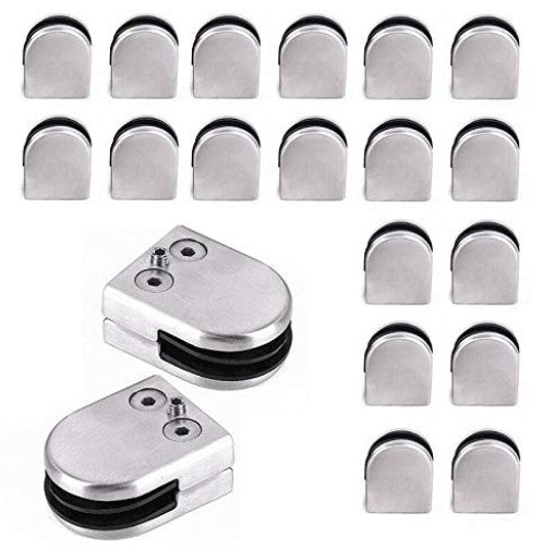 20Pcs 8-10mm Edelstahl Klemmhalter Glasklemmhalter Glas Clamps
