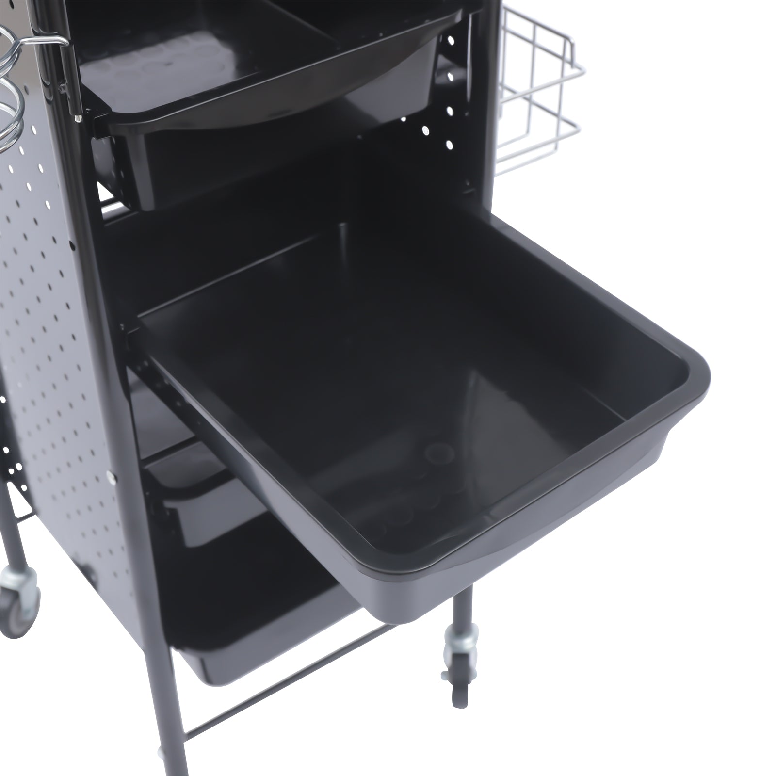 Friseurwagen Rollender Salon Wagen mit 5 Schubladen, Föhnhalterung Bedienungswagen