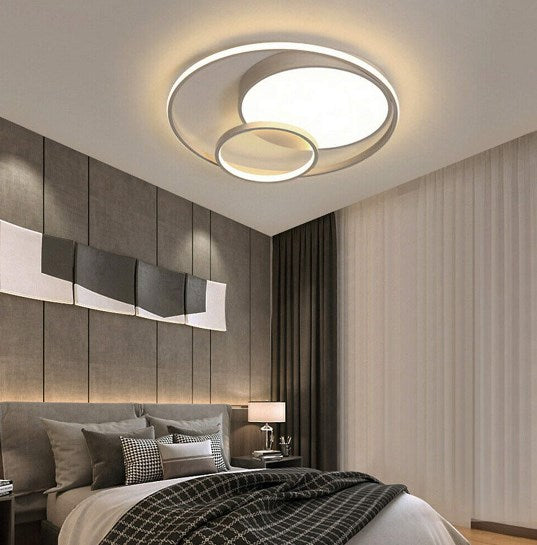 55W Moderne LED Acryl Deckenleuchte Schlafzimmer Wohnzimmer Runde Kronleuchter Lampe