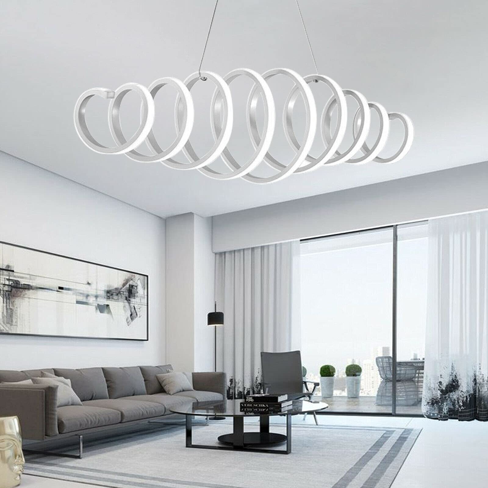 Moderne LED-Hängelampe Mit Fernbedienung – Dimmbar, Höhenverstellbar, Für Wohnzimmer & Küche