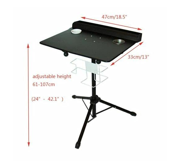 Mobile Tattoo Ausstellungsstand Workstation Adjustable Fixed Desktop für Tattoos Schönheit Barberia Schwarz