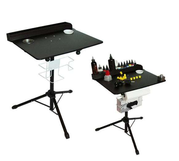 Mobile Tattoo Ausstellungsstand Workstation Adjustable Fixed Desktop für Tattoos Schönheit Barberia Schwarz
