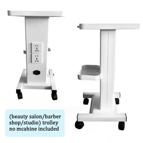 Salon Trolley Weiß Beauty Kosmetikwagen Beistelltisch Rolltisch mit EU Socket und Riemenscheibe Instrument Cart Atelier 220V