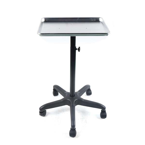 CNCEST Salon Trolley Höhenverstellbarer Beauty-Rollwagen 70-110 cm  mit Silbertablett Friseurablage