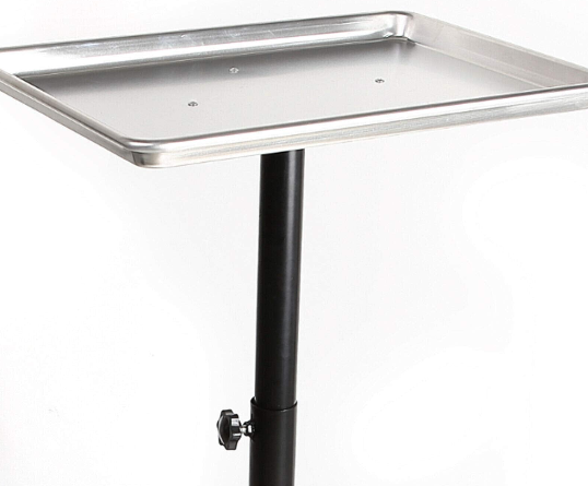 Salon Trolley 70-110 cm Höhenverstellbarer Beauty-Rollwagen mit Silbertablett Friseurablage