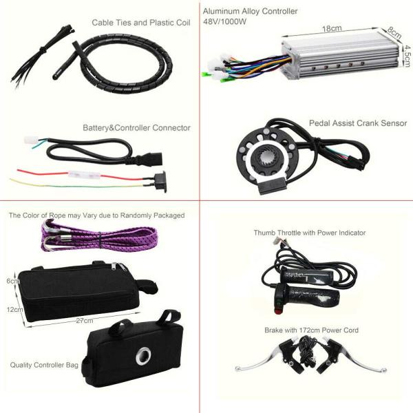 26 Zoll 48V 1000W Vorderrad Umbausatz Kit E-Bike Conversion Set