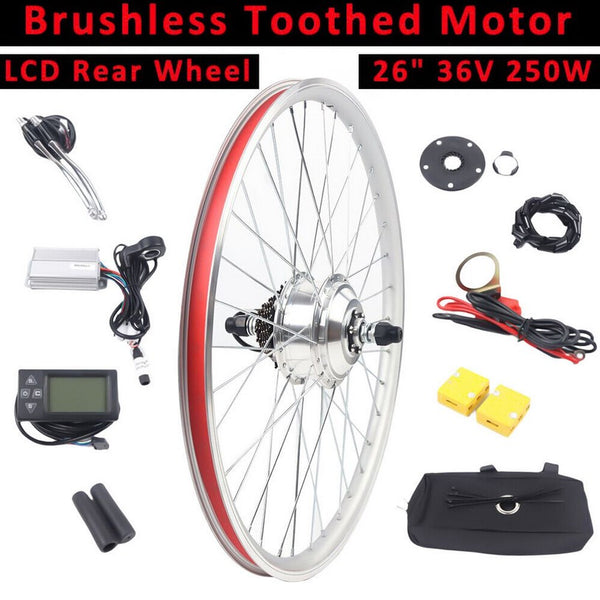E-Bike Hinterrad E-Bike Umbausatz 36V Hinterrad Nabenmotor LCD Motor Umrüstungs-Kit