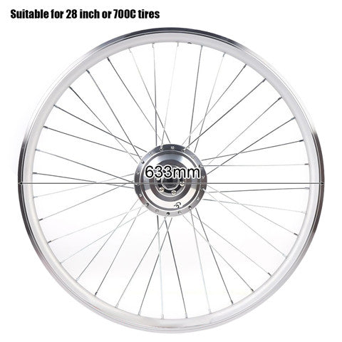 E-Bike Umbausatz 28” 36V 250W Hinterrad Nabenmotor mit LCD Display Elektrofahrrad Motor Umrüstungs-Kit