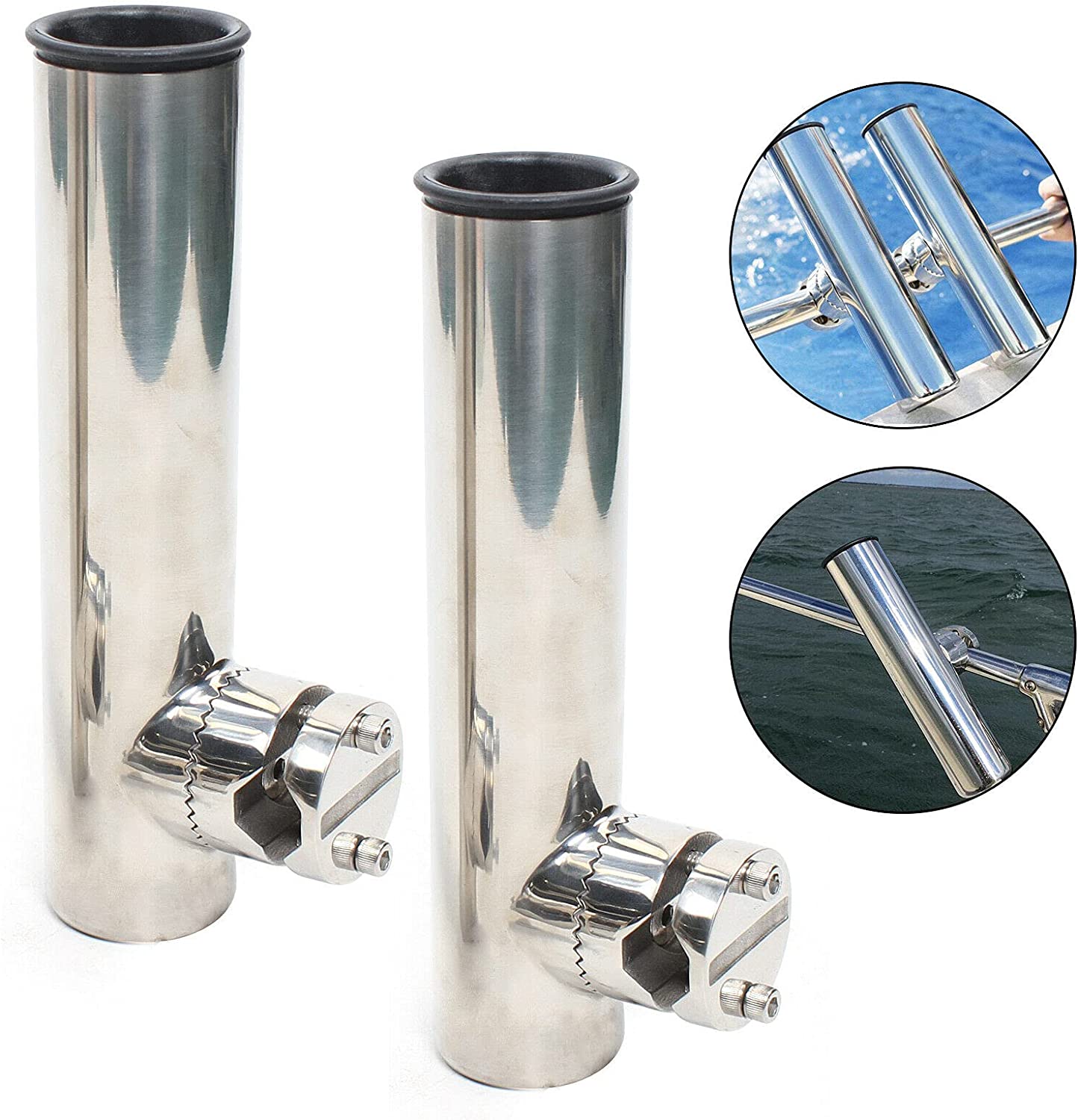 2 Stück Rutenhalter Edelstahl Angelrutenhalter für Fischerboote