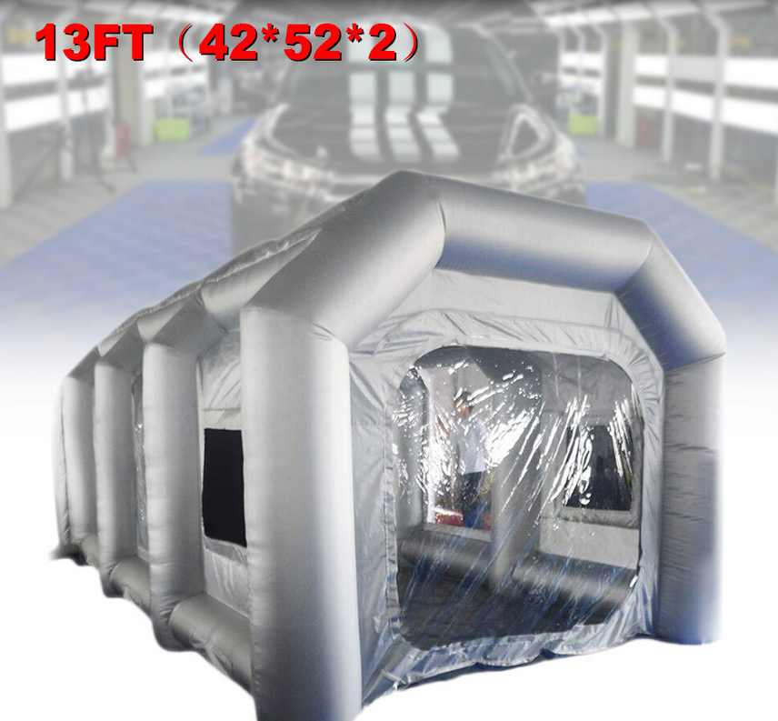 Lackierkabine Zelt Aufblasbare Lackierkabine mit Filtersystem Transparentes Fenster Aufblasbares Zelt für Autolackierung ohne Gebläse