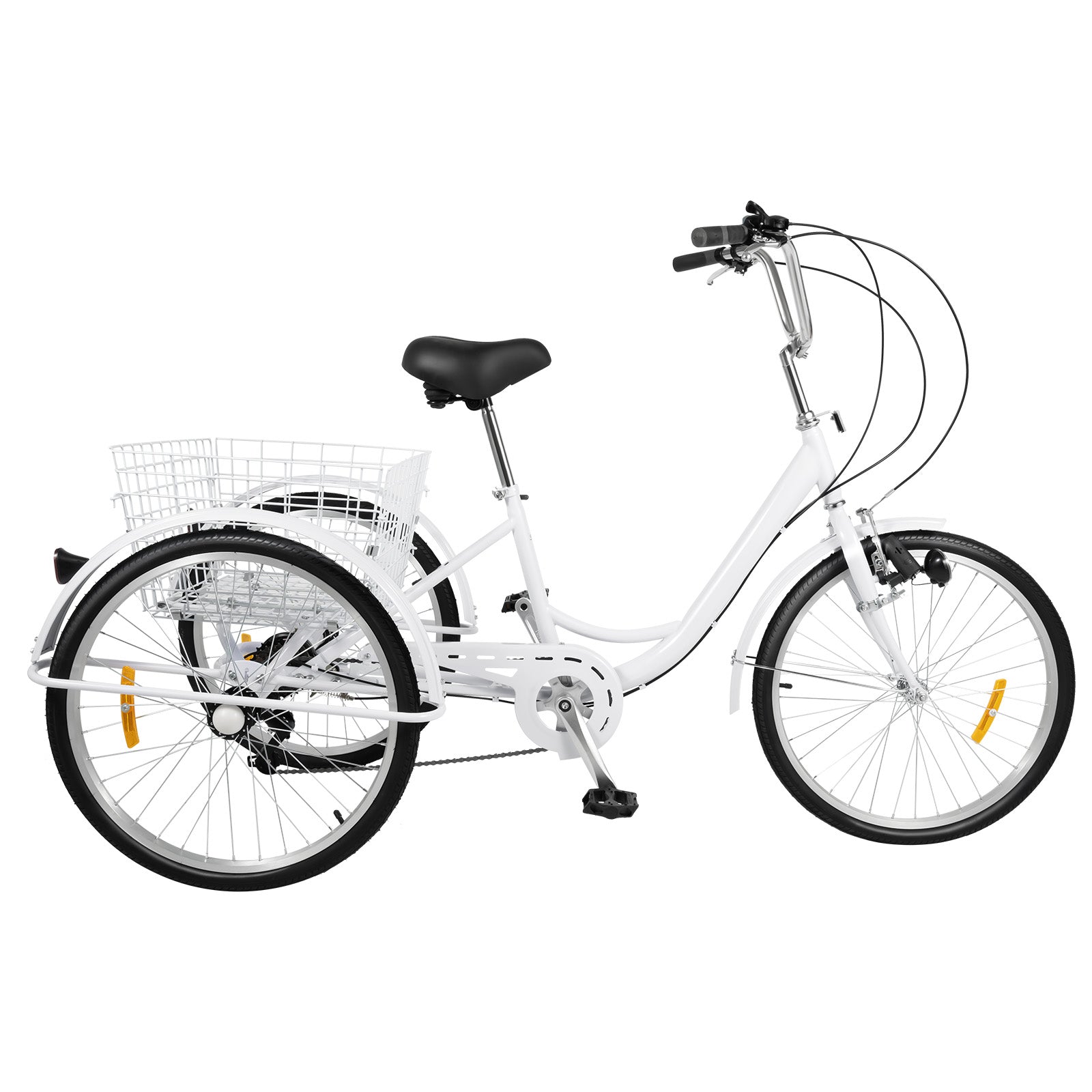 Erwachsenen-Dreirad 24 Zoll | 6-Gang | Mit Einkaufskorb & Licht | Stabiler City-Cruiser Für Einkäufe & Freizeit