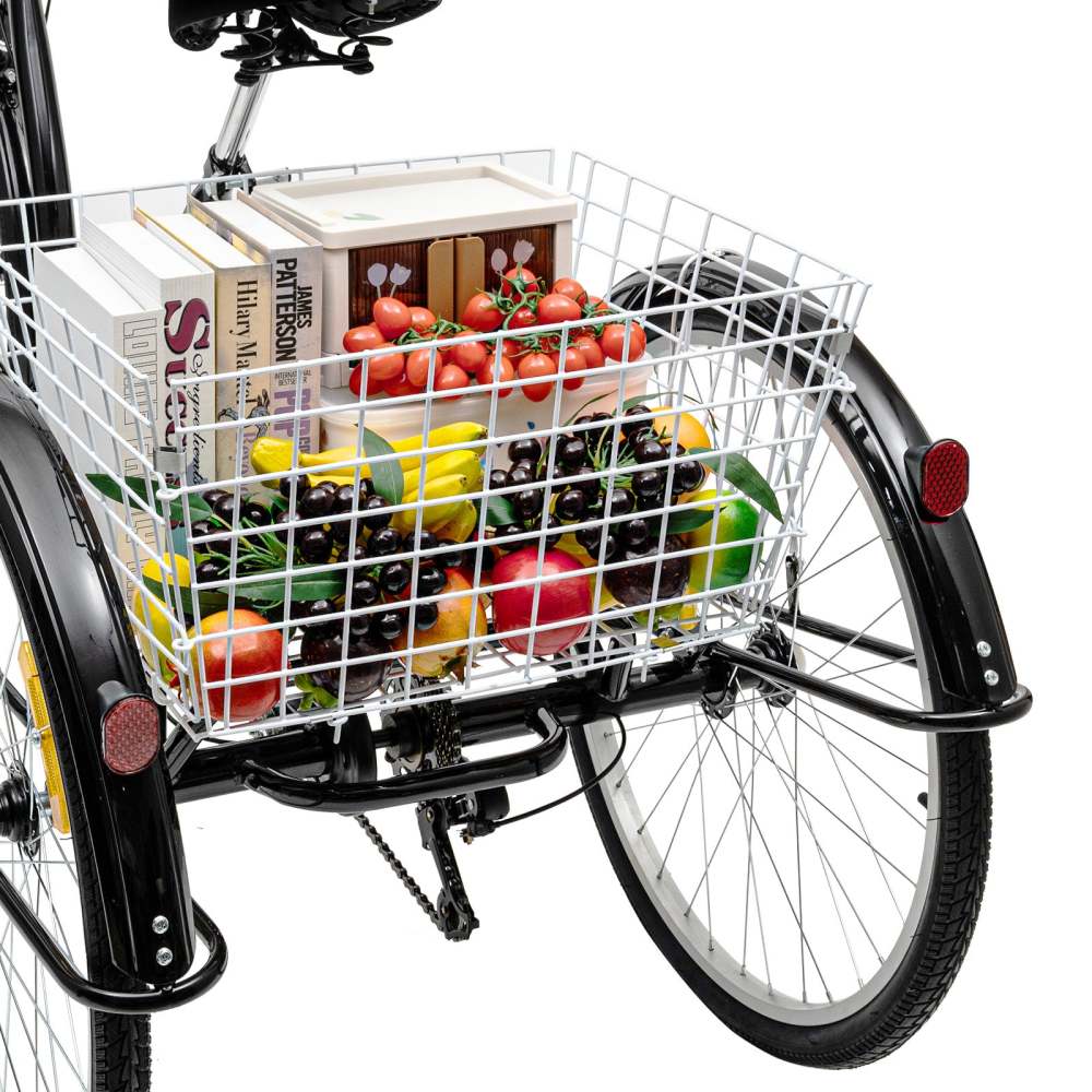 26" Dreirad für Erwachsene 6 Gang 3 Räder Erwachsenendreirad mit Einkaufskorb