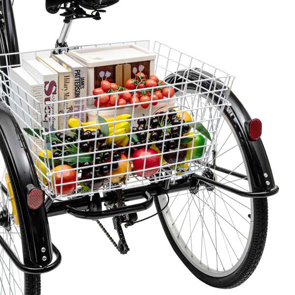 26" Dreirad für Erwachsene 6 Gang 3 Räder Erwachsenendreirad mit Einkaufskorb