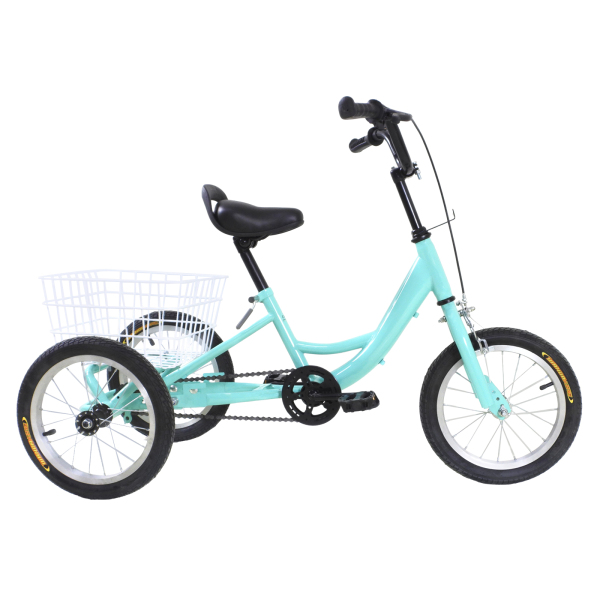 14 Zoll Kinderfahrräder mit Einfacher Geschwindigkeit, Balance-Bike mit Korb für 5-6 Jahre Kinder
