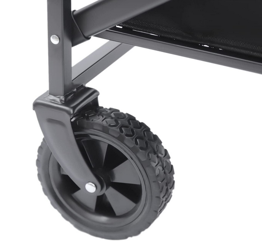 Faltbar Bollerwagen Handwagen Outdoor Strandwagen Klappbarer Transportwagen mit 5-Zoll-Rädern bis 80KG für den Garten Schwarz