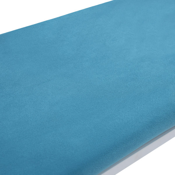 100 cm Kleiderständer mit Haken, Kleiderständer mit Bank, Multifunktionaler Kleiderständer mit Schuhablage – Weißer Rahmen + Blauer Samt