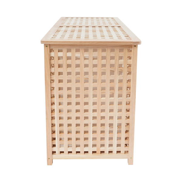Wäschekorb, Breiter Wäschekorb, 2 Wäschesäcke, Doppel-Wäschekorb für Waschküche und Badezimmer Wäschekorb, Breiter Wäschekorb, 2 Wäschesäcke, Doppel-Wäschekorb für Waschküche und Badezimmer