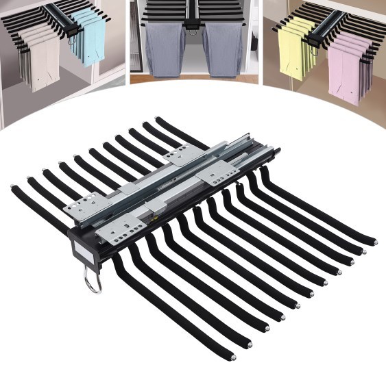 Kleiderschrank-Hosenständer, ausziehbarer Hosenständer, ausziehbarer Kleiderschrank-Hosenständer