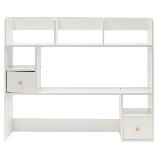 Schreibtisch-Bücherregal, Bücherregal mit 2 Schubladen, Schreibtisch-Organizer