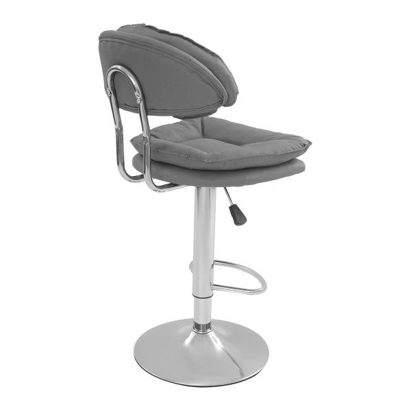 Barhocker mit verstellbarer Rückenlehne, hoch, mit Fußstütze, 2 Stück, dunkelgrau Barhocker mit verstellbarer Rückenlehne, hoch, mit Fußstütze, 2 Stück, dunkelgrau
