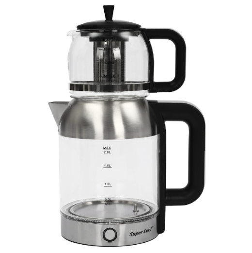 Tragbarer Wasserkocher mit Temperaturregelung, Doppelter Wasserkocher Teekocher