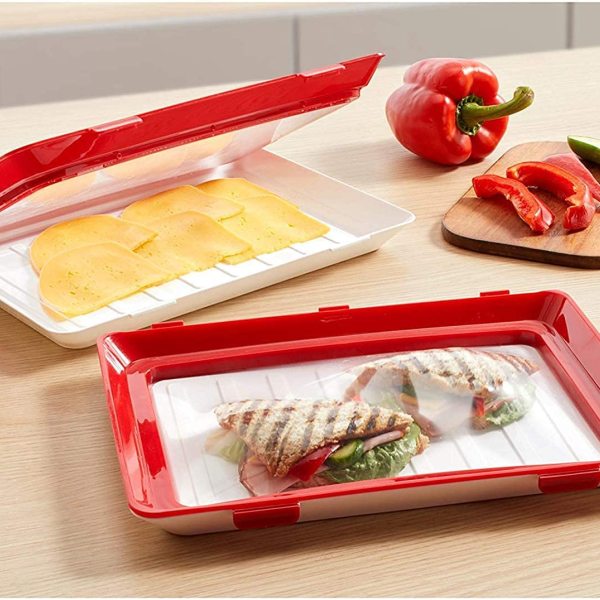 8* Stapelbox Aufschnittbox Frischhaltedose Wurst Behälter Aufschnittdose Tablett