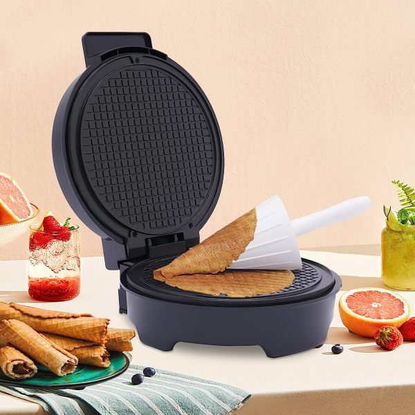 1200W Hörnchenautomat Eiswaffeln Hörnchen Backform Waffelhörnchen Automat Crepes Maker 20 cm