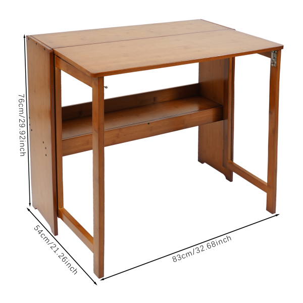 83 cm kleiner Klappschreibtisch, Klapptisch fürs Homeoffice, klappbarer Kompaktschreibtisch – Hellbraun