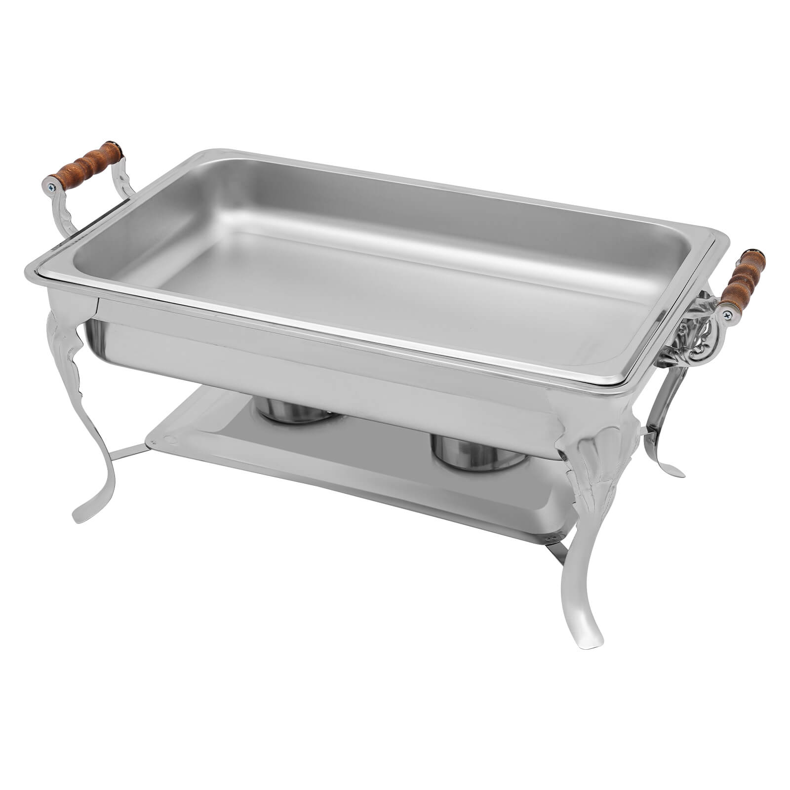 Kaichenyt Edelstahl Chafing Dish Buffet Set, 5L Rund Speisenwärmer Wärmebehälter Buffet Catering Gastro und Party Wärmebehälter mit Glas-Sichtdeckel und Deckelhalter (Silber