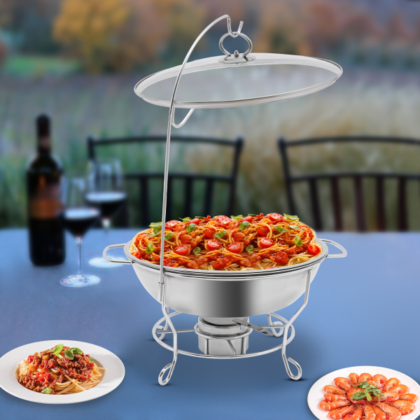 Runder Chafing Dish Standfuß, Edelstahl Speisenwärer,Runder Chafing Dish