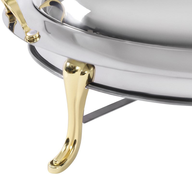 CNCEST Edelstahl Chafing Dish Runde 3L Speisenwärmer mit Deckel Warmhaltebehälter für Küche Party Buffet