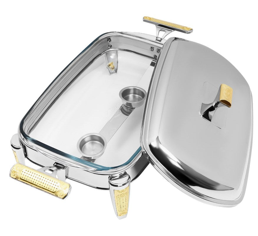 CNCEST Chafing Dish 2.2 Liter Speisewärmer Dishes Wärmebehälter für Haushalt