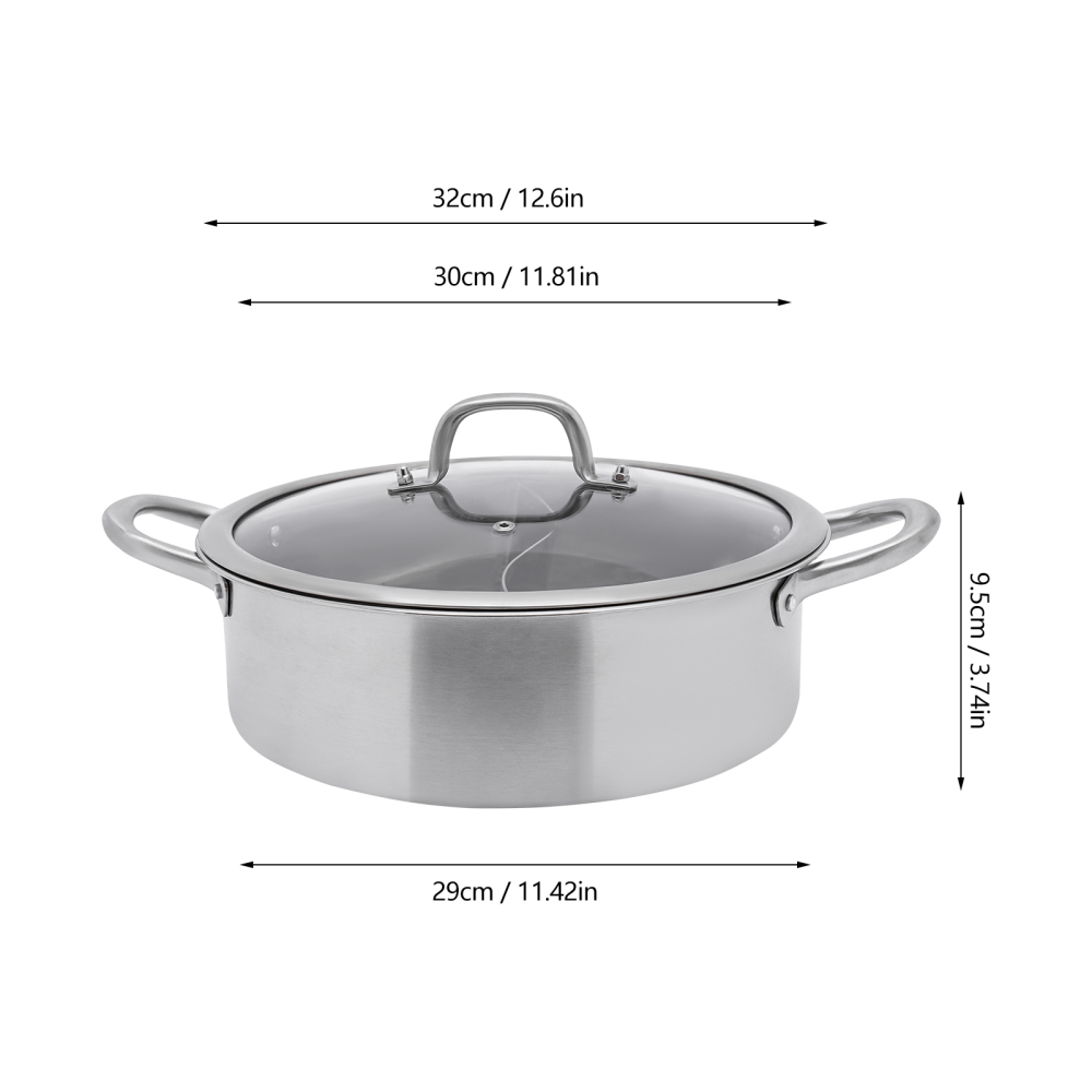 Trennwand und Deckel 304 Edelstahl Hot Pot Topf Induktion