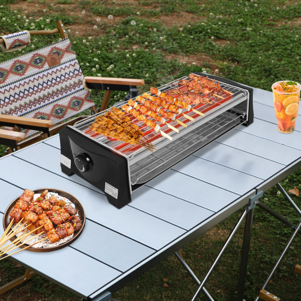 Elektrischer Tischgrill, Elektrogrill, Tischgrill für Garten, Balkon, Küche, Esszimmer Elektrischer Tischgrill, Elektrogrill, Tischgrill für Garten, Balkon, Küche, Esszimmer