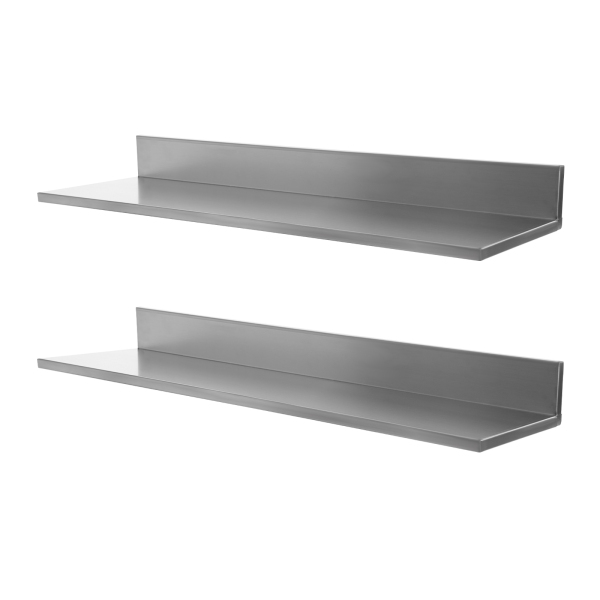 CNCEST Rostfreier Stahl Lagerregal 2PCS Wandmontiertes Lagerregal