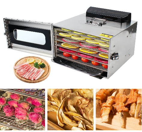 6 Etagen Dörrgerät Edelstahl Dörrautomat Dörrapparat Gemüse Meat Trockner 400W