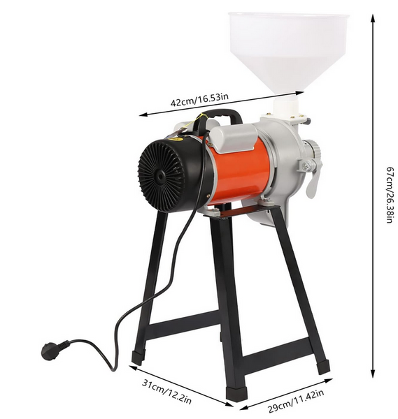 Getreidemühle Schrotmühle Kornmühle Nussmühle Elektrische Mühle+Trichter 2200W