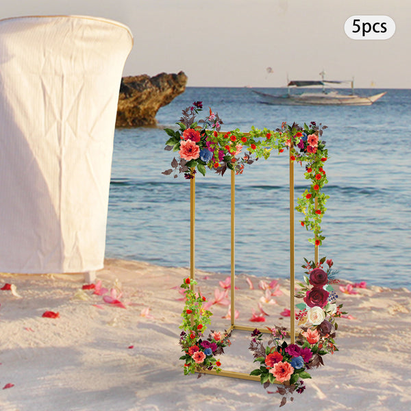 5 Stück Hochzeit Blumenständer Metall Mittelstücke Goldvasen Geometrische Mittelstücke Blumenvase Säule