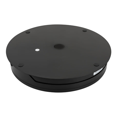 Elektrischer Drehteller Displayständer mit 3 Farben LED-Licht, Fernbedienung für Fotografie, Schmuck und Uhren, Schwarz