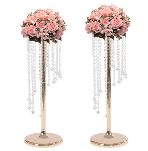 2 Stück Hochzeits-Tafelaufsätze 70cm Hochzeitsdekorationen Blumen Ständer für Hochzeit Herzstück Tische Metall Blumenständer