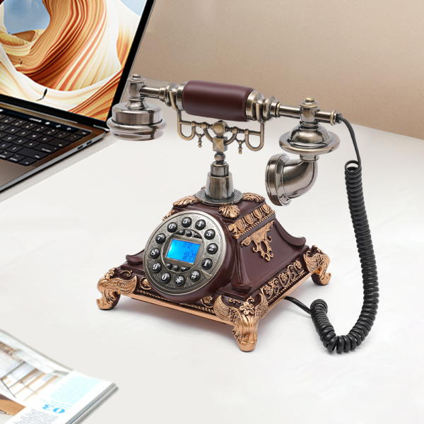 Retro-Festnetztelefon, Vintage-Telefon, Telefon mit Display