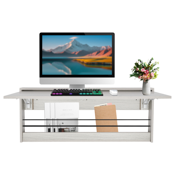 Klapptisch (99,4 x 41,9 cm), Wandklapptisch, klappbarer Wandschreibtisch für Wohnzimmer, Arbeitszimmer, Schlafzimmer – rechtwinklig